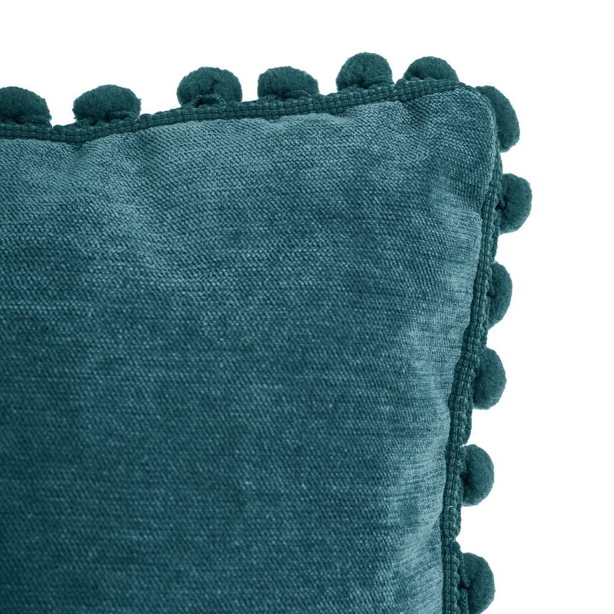 Atmosphera - Coussin pompons "Memories" bleu canard 40x40cm - Atmosphera Créateur d'intérieur - Imagen 2