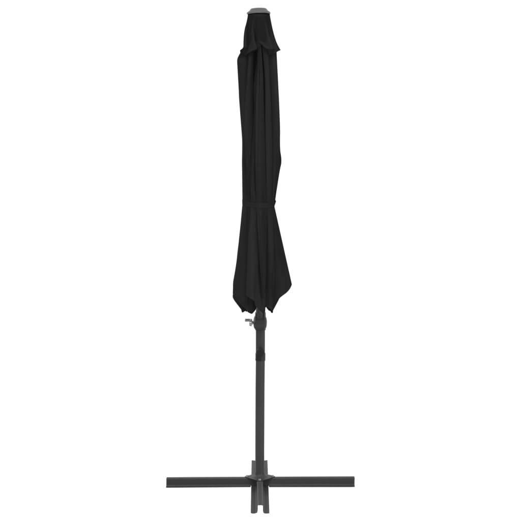 Helloshop26 - Parasol mobilier de jardin déporté avec mât en acier 300 cm noir - Imagen 4