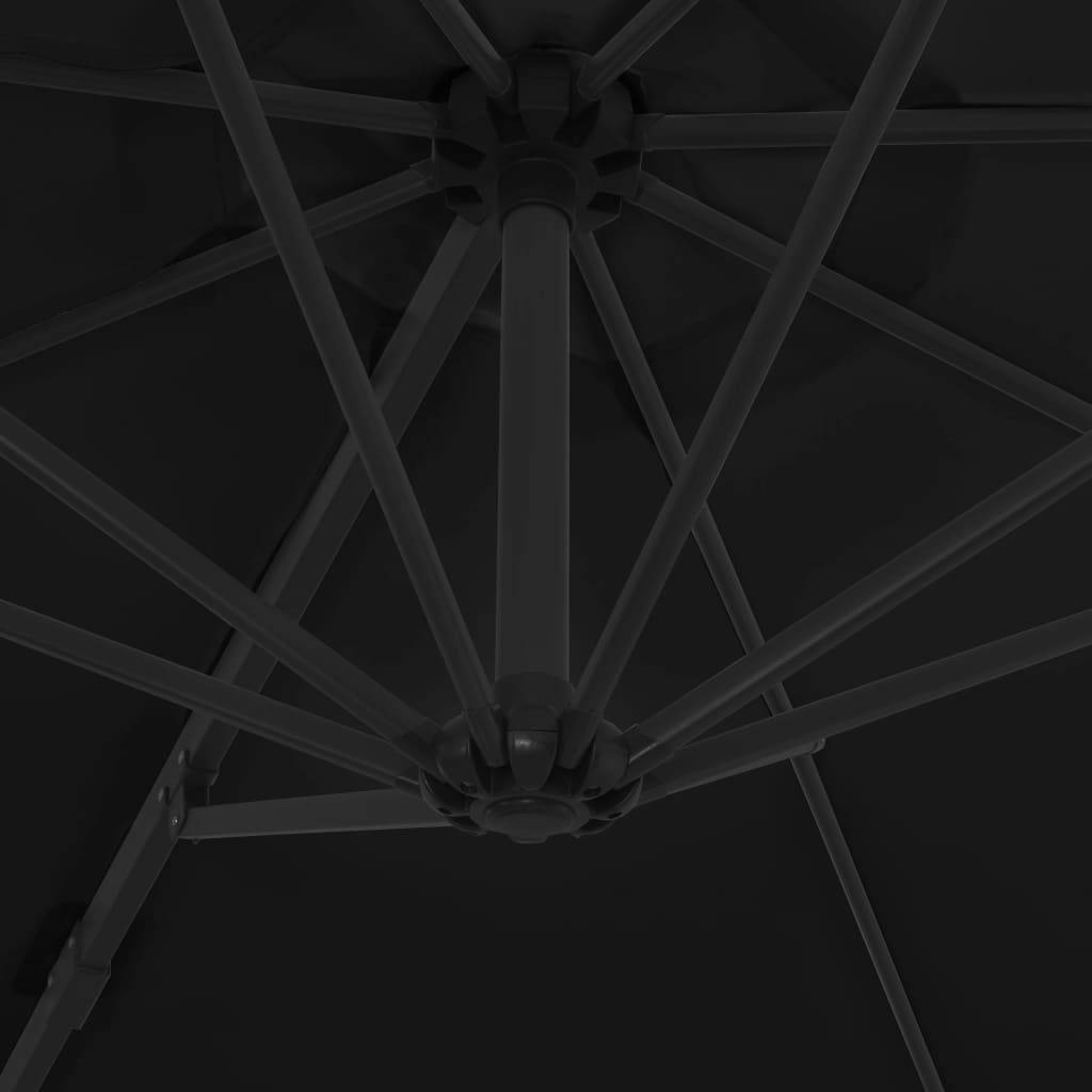 Helloshop26 - Parasol mobilier de jardin déporté avec mât en acier 300 cm noir - Imagen 6