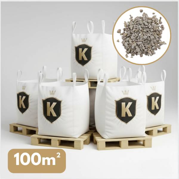 Gravillons calcaire blanc 6/16 mm – Pack 5 Big Bag +/- 1,5T – 100 m² - Image 1