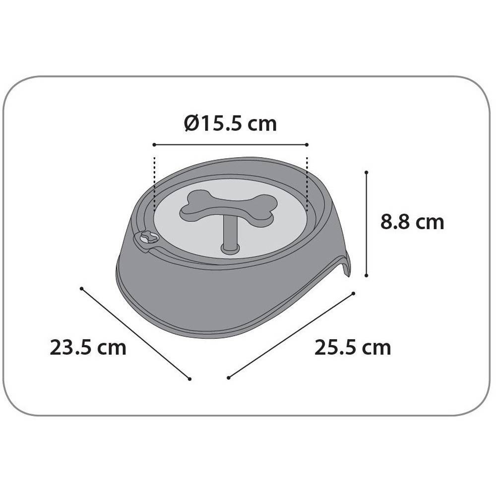 Gamelle anti -glouton noir, ø 15,5 cm, 650 ML, pour chien. - Image 2