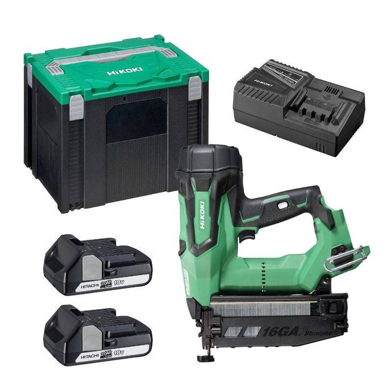 Cloueur de finition 18V HIKOKI NT1865DBSLWYZ Mini-Brads droit 16 GA - 2x2,0Ah 65mm en coffret Hikoki - Imagen 1