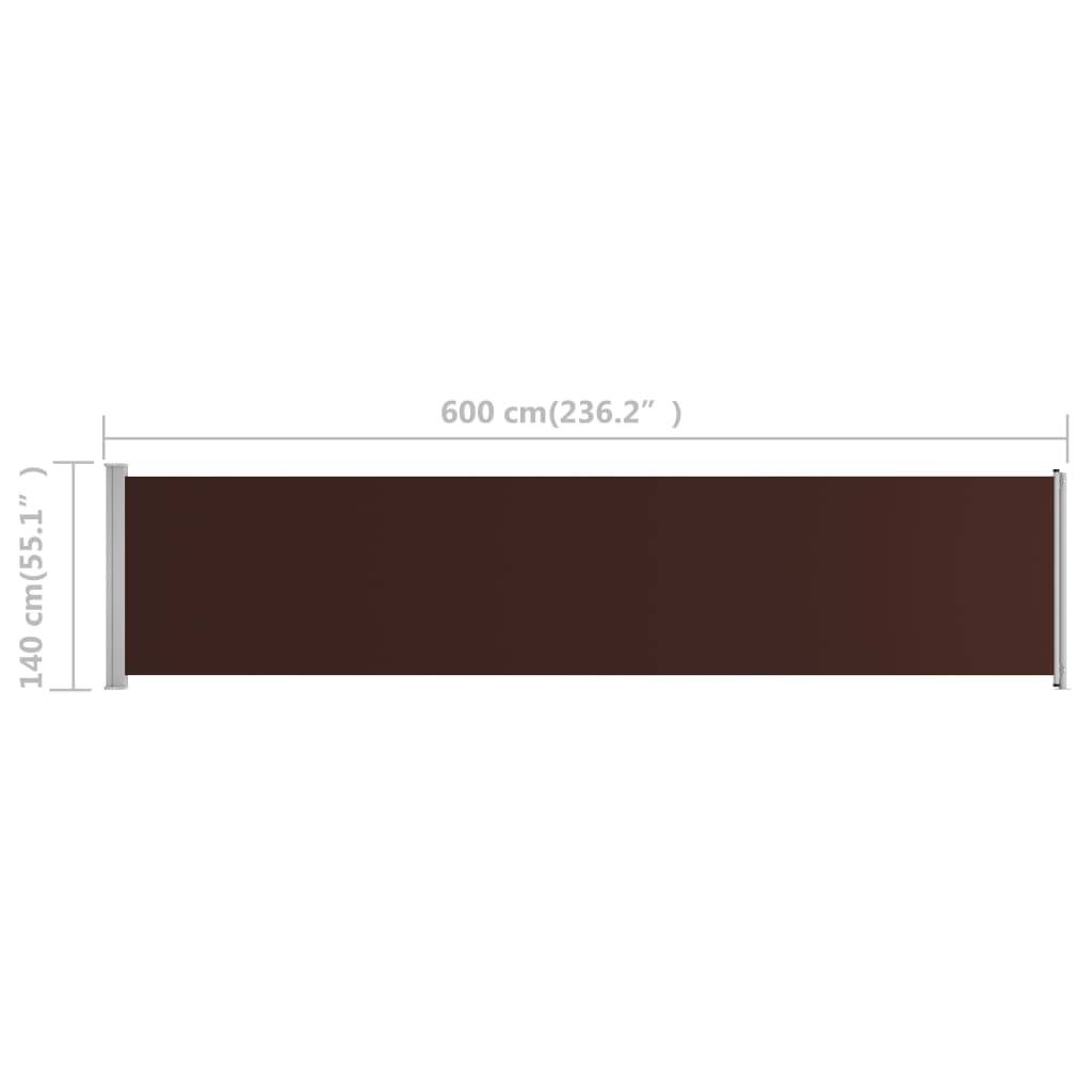 Helloshop26 - Auvent latéral rétractable de patio 140 x 600 cm marron - Imagen 6