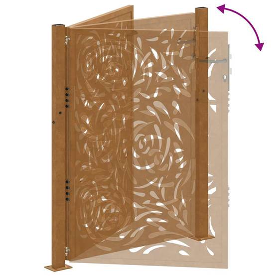 Barrière d'Extérieur Acier Corten Motif Flamme Découpe Laser Rouillé 105x155 cm – ComfortXL Outdoor Living - Image 8