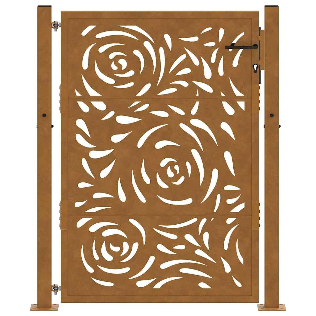 Barrière d'Extérieur Acier Corten Motif Flamme Découpe Laser Rouillé 105x155 cm – ComfortXL Outdoor Living - Image 4