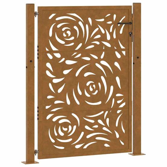 Barrière d'Extérieur Acier Corten Motif Flamme Découpe Laser Rouillé 105x155 cm – ComfortXL Outdoor Living - Image 2