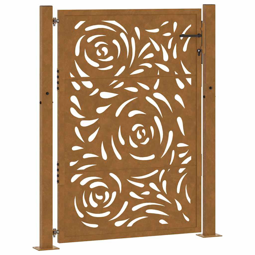 Barrière d'Extérieur Acier Corten Motif Flamme Découpe Laser Rouillé 105x155 cm – ComfortXL Outdoor Living - Image 2