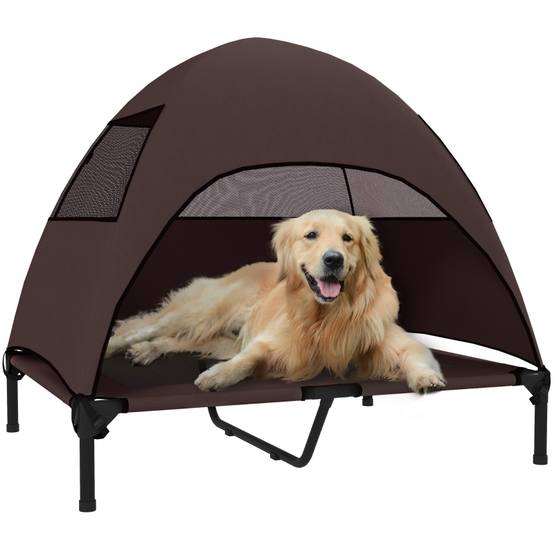 Lit chien extérieur surélevé avec toit 91 x 76 x 90 cm polyester - PANGIVO - Image 8