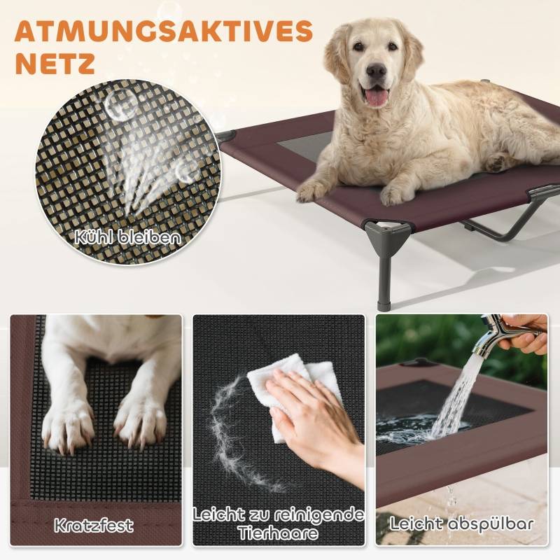 Lit chien extérieur surélevé avec toit 91 x 76 x 90 cm polyester - PANGIVO - Image 6