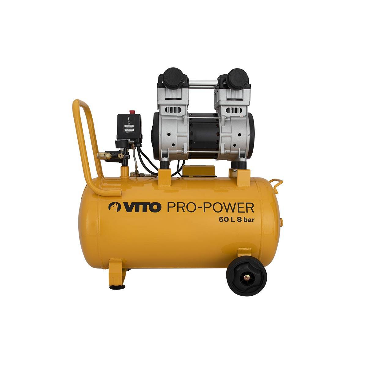 Compresseur d'air Silencieux 50 Litres 1.5 CV 1100W 8 bar VITO - Imagen 3