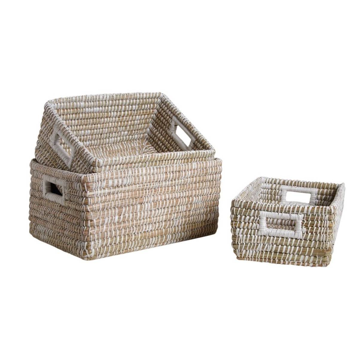Aubry Gaspard - Corbeilles de rangement en jonc (Lot de 3) - Imagen 1
