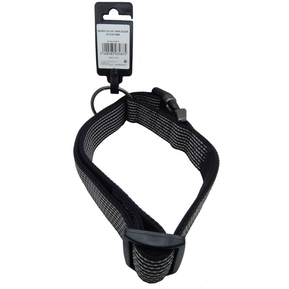 Collier Jannu noir réglable de 55 à 75 cm 38 mm taille XXL pour chien - Imagen 5