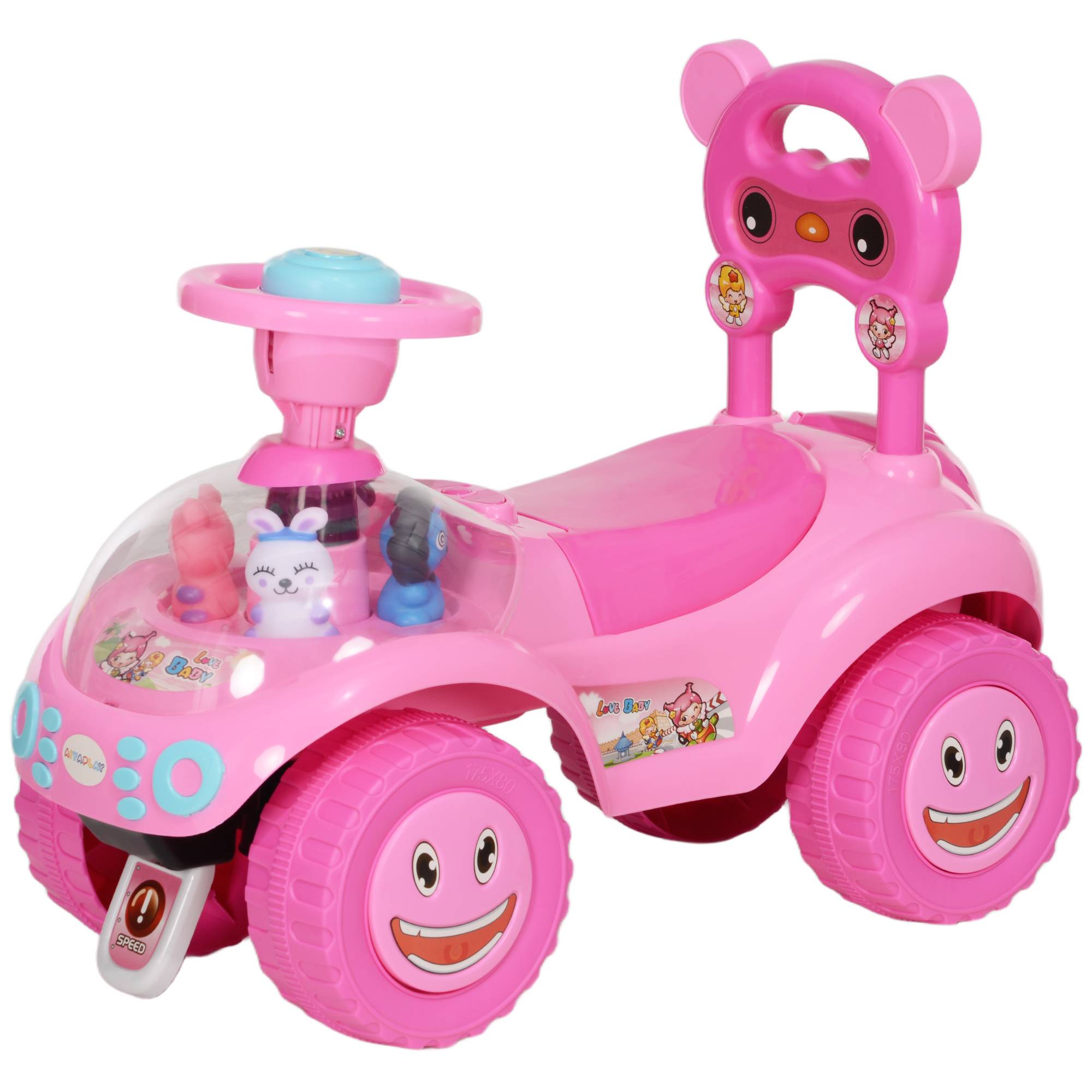 Sans Marque - Voiture Porteur Enfants Véhicule Pousser Sans Pédales Rose - Image 2