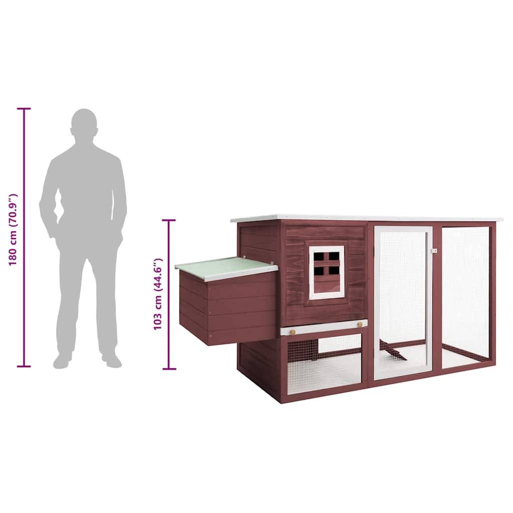 Poulailler bois : sapin marron  202 x 75 x 98 cm  - Prolenta premium p3205.9 - Image 10