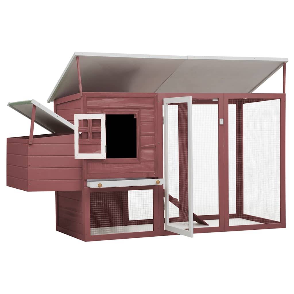 Poulailler bois : sapin marron 202 x 75 x 98 cm - Prolenta premium p3205.9 - Image 3