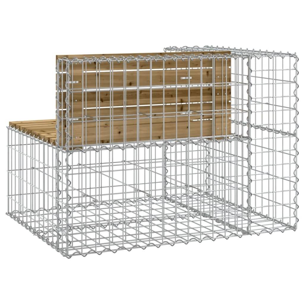 PANGIVO - Banc de jardin bois de pin et acier naturel 92 x 71 x 65.5 cm, Poids:20kg - PANGIVO - Image 5