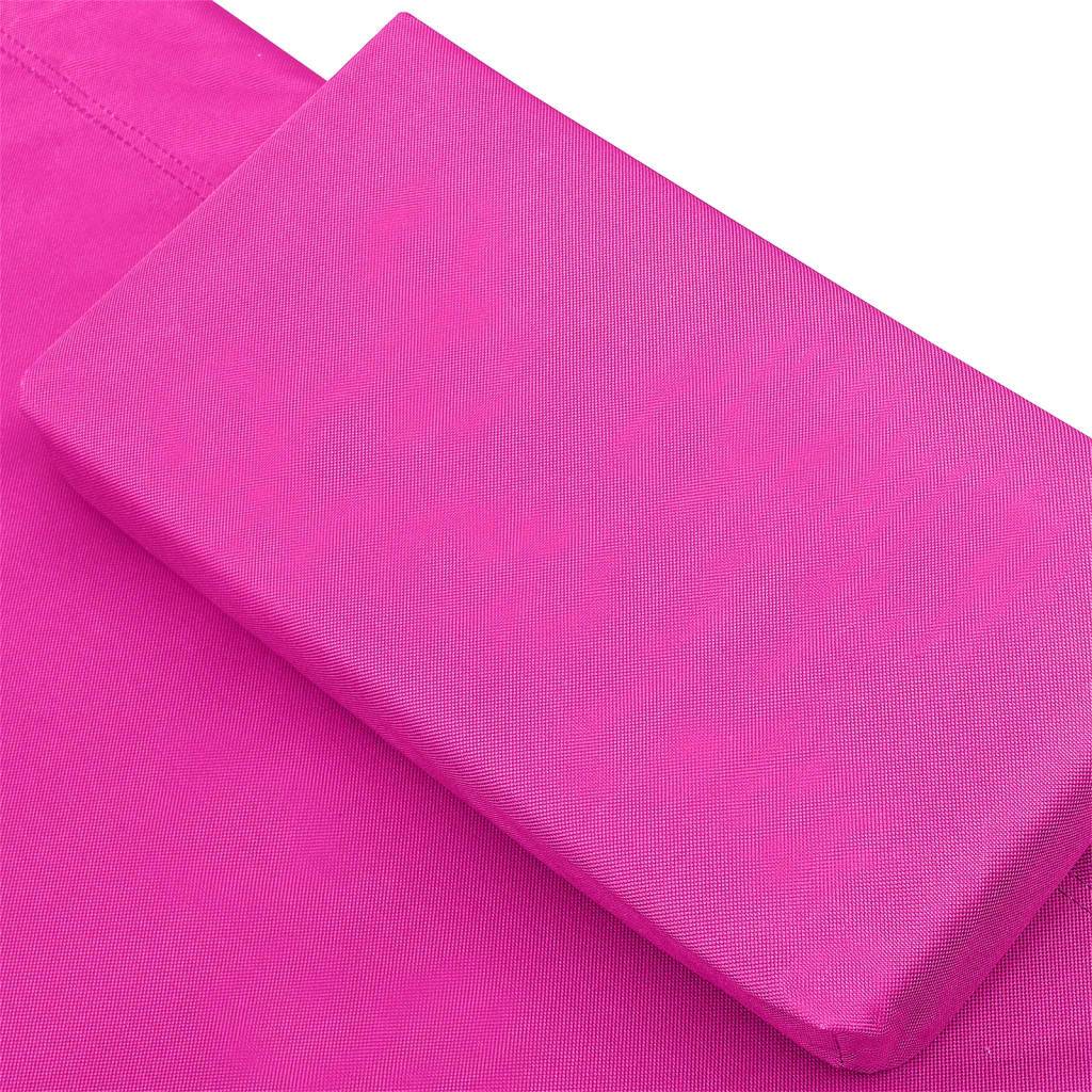 Maison Chic - Bain de soleil - Transat tissu rose - Image 5