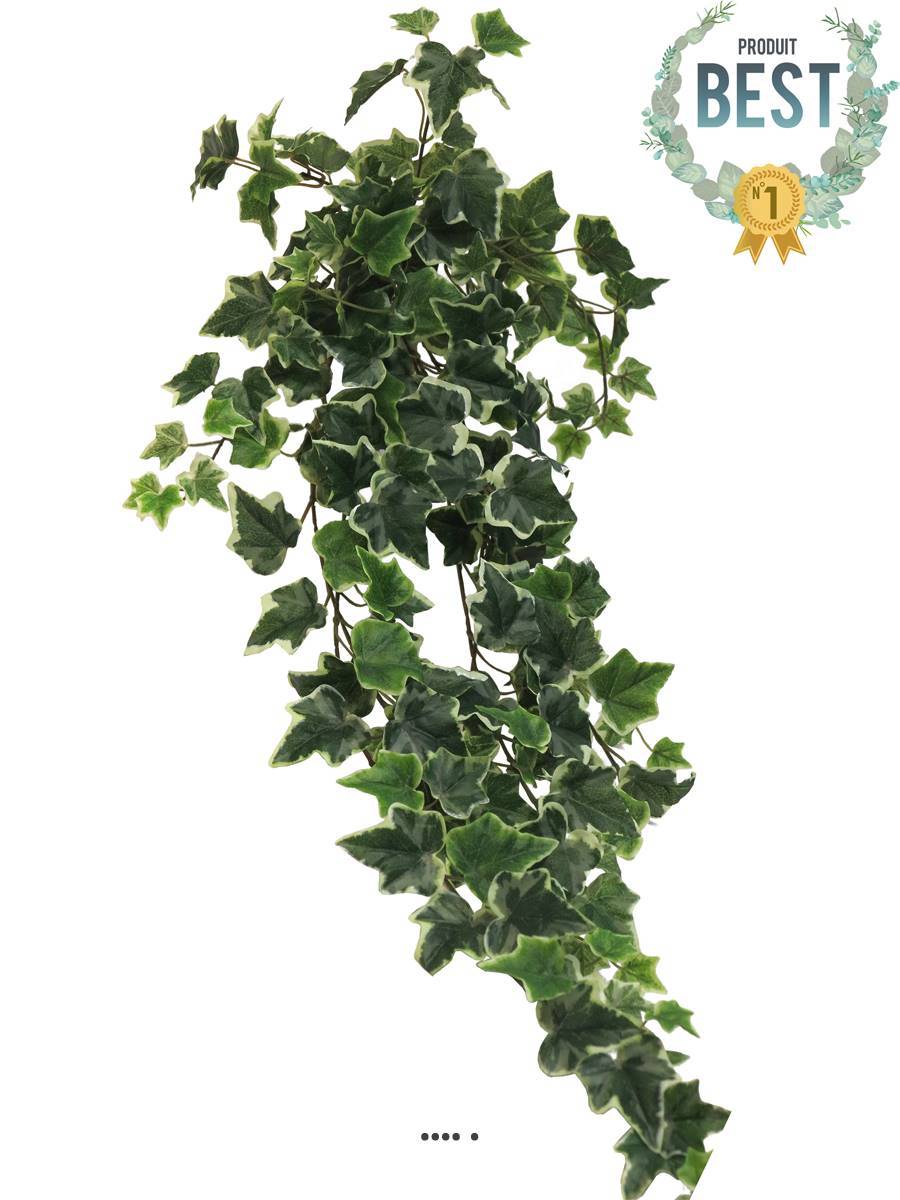 Lierre factice en chute 203 feuilles L86cm de qualité Blanc-vert -BEST - couleur: Blanc-vert - Image 1