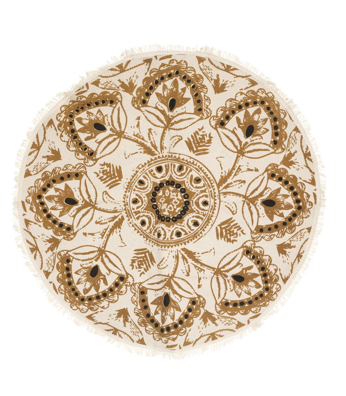 Tapis décoratif en Coton Imprimé D 90 cm - Imagen 1