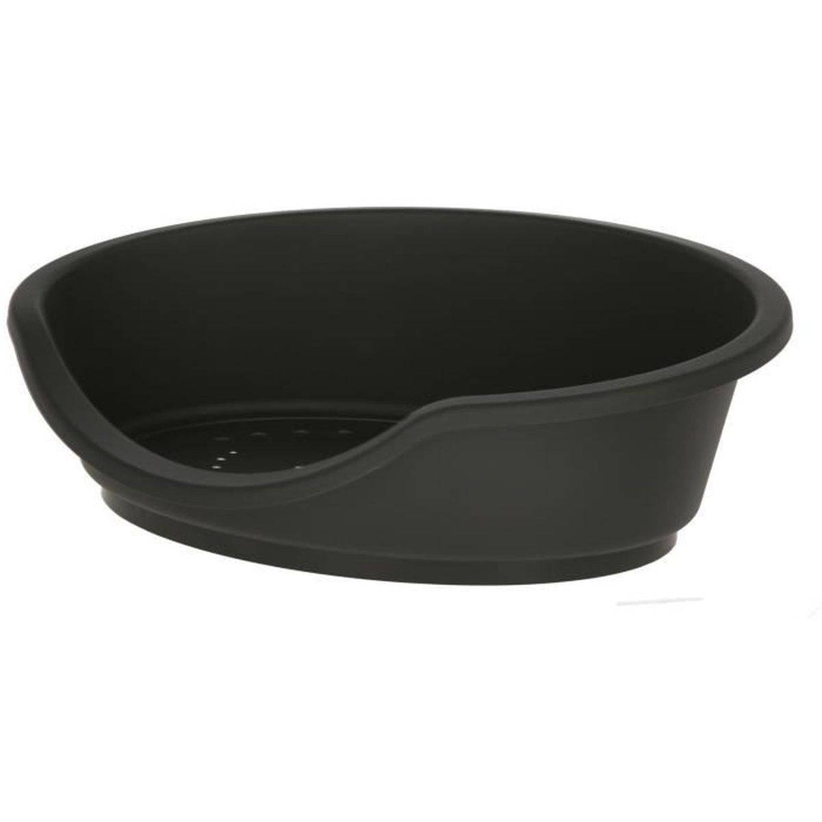 Corbeille pour chien en plastique recyclé 100% ovale, noir, 80 x 60 x 25 cm - KERBL - Image 1