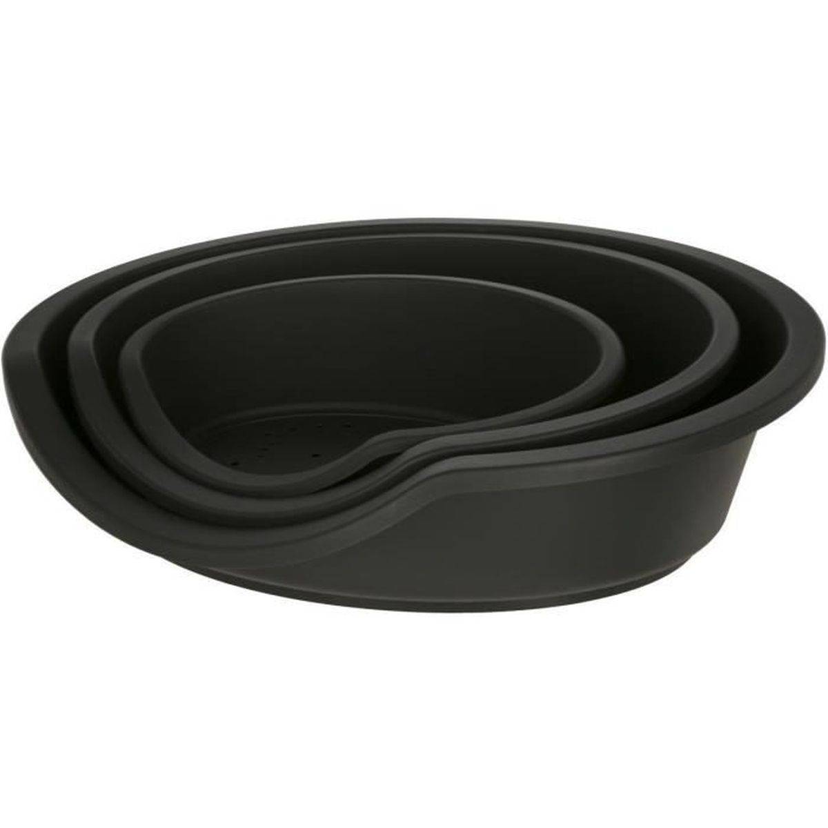 Corbeille pour chien en plastique recyclé 100% ovale, noir, 80 x 60 x 25 cm - KERBL - Image 2