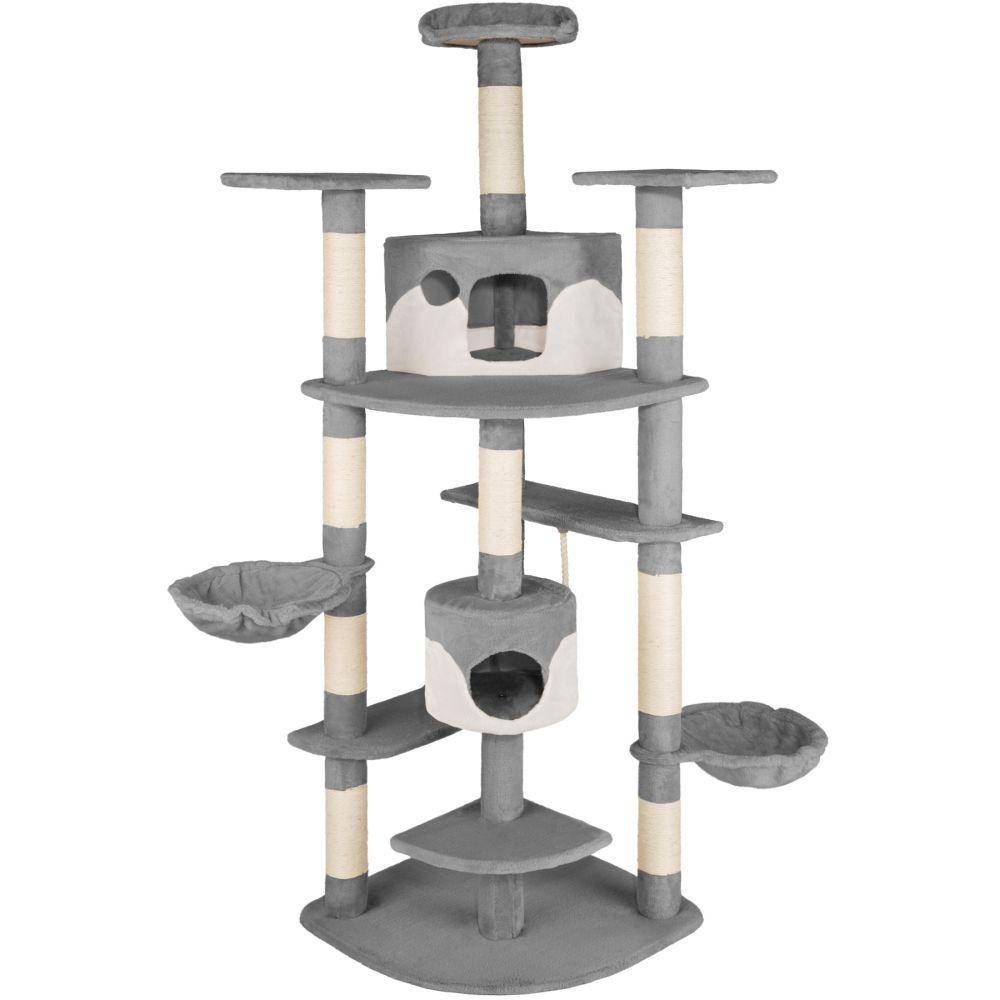Helloshop26 - Arbre à Chat 204 cm gris/blanc - Imagen 3
