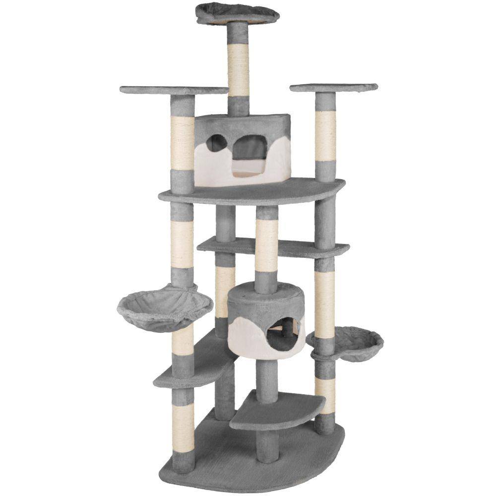 Helloshop26 - Arbre à Chat 204 cm gris/blanc - Imagen 1