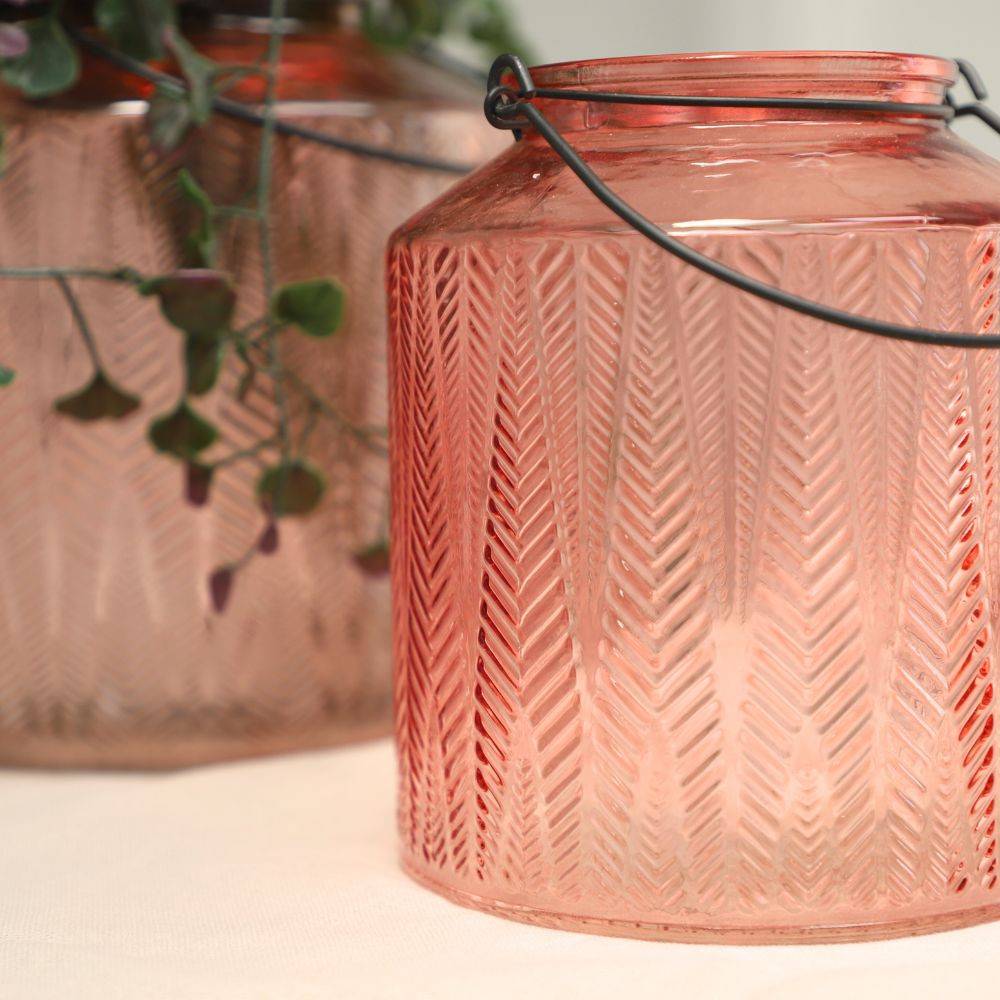 Chemin De Campagne - Vase "Chevron" avec anse métallique - Rose PM Chemin de campagne - Imagen 4