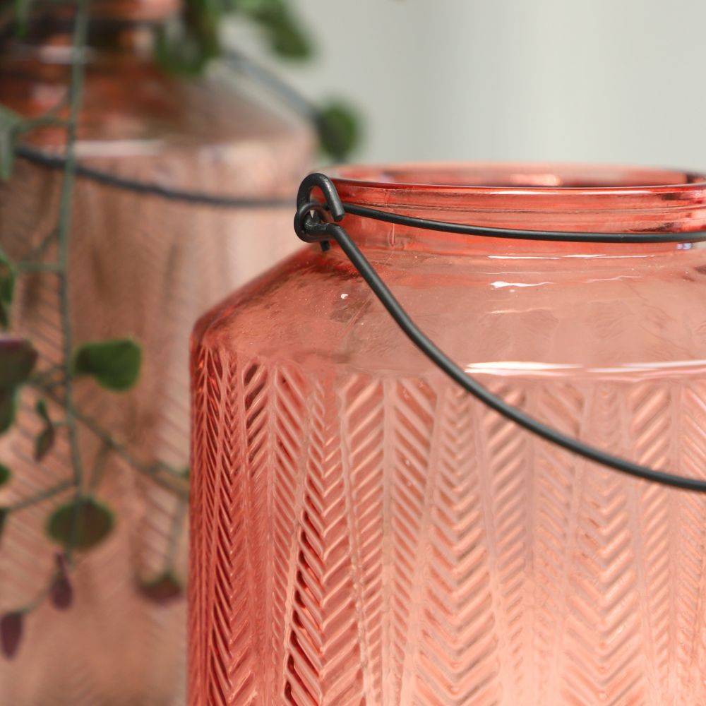 Chemin De Campagne - Vase "Chevron" avec anse métallique - Rose PM Chemin de campagne - Imagen 5