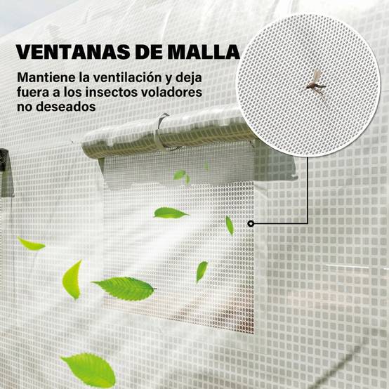 Grande Serre Tunnel de Jardin 12m² Acier Galvanisé pour Potager 4x3x2 m Blanc - ComfortXL Outdoor Living - Image 7