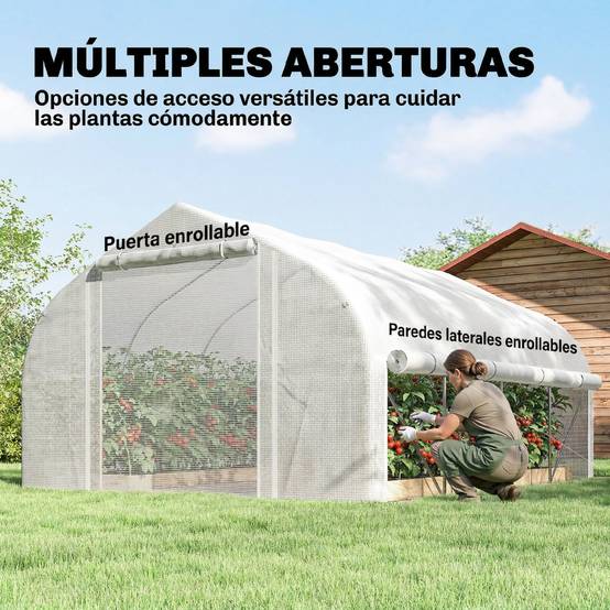 Grande Serre Tunnel de Jardin 12m² Acier Galvanisé pour Potager 4x3x2 m Blanc - ComfortXL Outdoor Living - Image 6