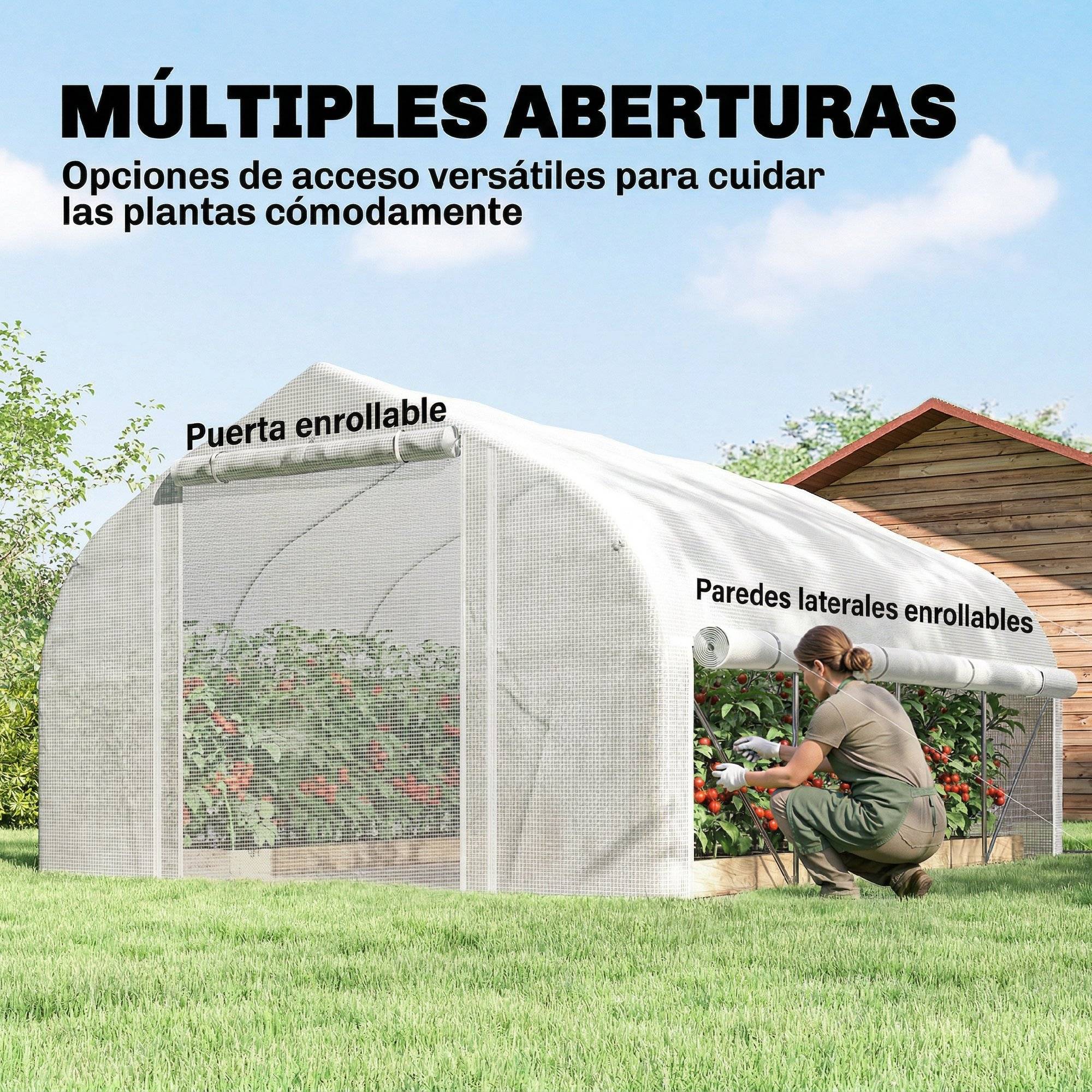 Grande Serre Tunnel de Jardin 12m² Acier Galvanisé pour Potager 4x3x2 m Blanc - ComfortXL Outdoor Living - Image 6