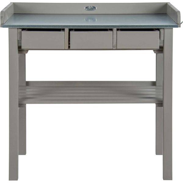 Esschert Design - Table de jardinage en pin et zinc Farm Folklore - Image 1