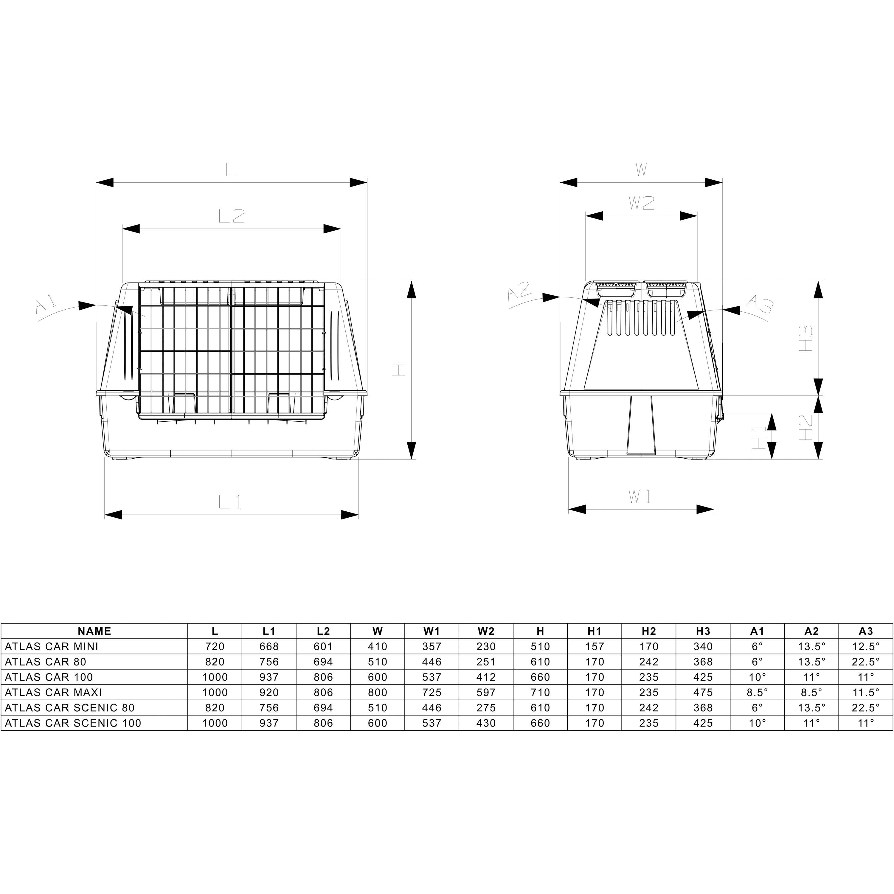 Ferplast - Ferplast Transport Chiens pour Voiture ATLAS CAR MINI avec Grilles d'aération, Tapis Drainant inclus - Imagen 3