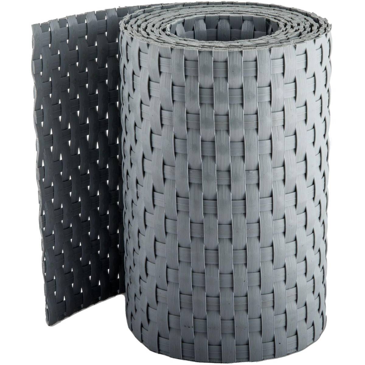 Rattan Art - Bande brise-vue en résine tressée pour clôture rigide 19 x 255 cm Gris clair - Imagen 1