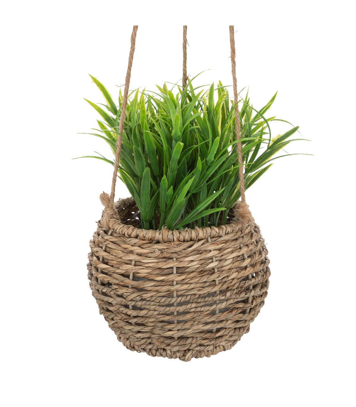 Plante artificielle suspendue pot en roseau H 60 cm - Imagen 2