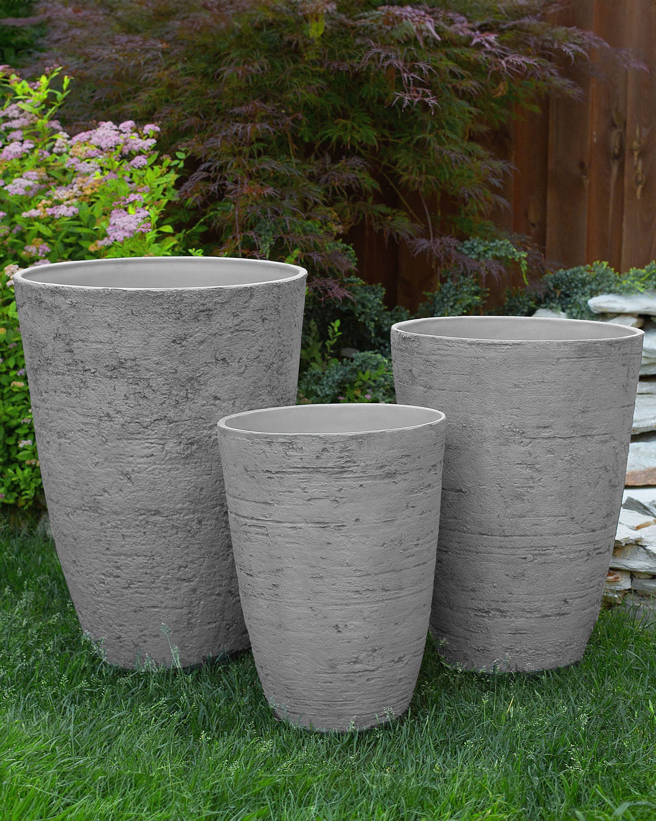 Beliani - Cache-pot d'extérieur Fibre d'argile Gris CAMIA - Beliani - Imagen 1