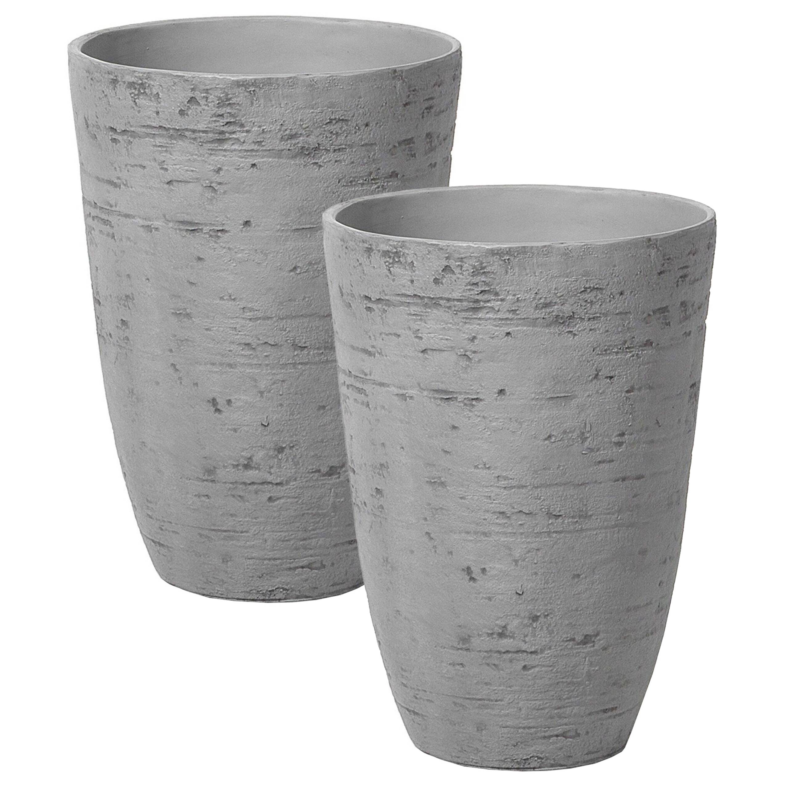 Beliani - Cache-pot d'extérieur Fibre d'argile Gris CAMIA - Beliani - Imagen 2