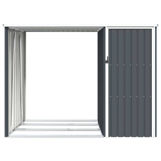 Vidaxl - Abri à bois de jardin Anthracite 245x98x159 cm Acier galvanisé vidaXL 46295 - Image 7