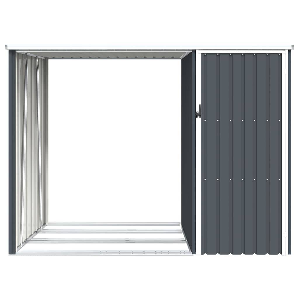 Vidaxl - Abri à bois de jardin Anthracite 245x98x159 cm Acier galvanisé vidaXL 46295 - Image 7