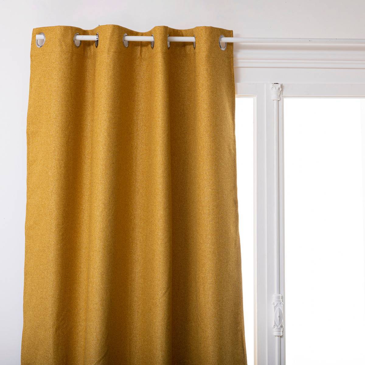 Atmosphera - Rideau isolant occultant jaune moutarde 140x260cm - Atmosphera Créateur d'intérieur - Imagen 2
