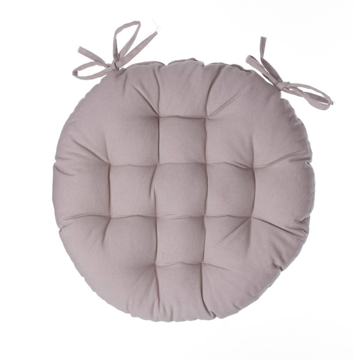 Lot de 4 Galettes de chaise en Coton Beige D 38 cm - Imagen 3