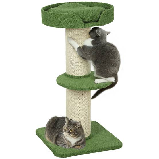 Arbre à chat bois laine pour grands chats poteaux extra larges 91cm vert - ComfortXL Outdoor Living - Image 1