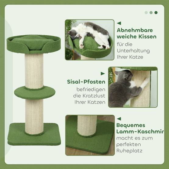 Arbre à chat bois laine pour grands chats poteaux extra larges 91cm vert - ComfortXL Outdoor Living - Image 7