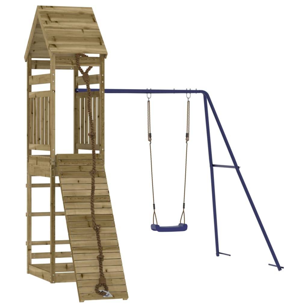 Helloshop26 - Aire de jeux d'extérieur balançoires toboggan portiques robuste jeux jardin 245 x 256 x 264 cm bois de pin imprégné - Imagen 1