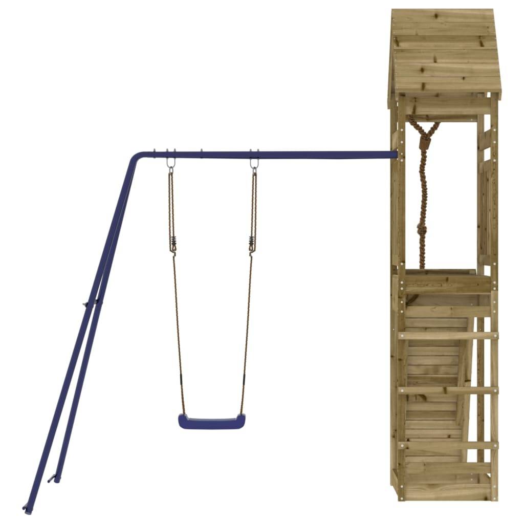 Helloshop26 - Aire de jeux d'extérieur balançoires toboggan portiques robuste jeux jardin 245 x 256 x 264 cm bois de pin imprégné - Imagen 3