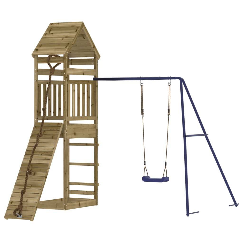 Helloshop26 - Aire de jeux d'extérieur balançoires toboggan portiques robuste jeux jardin 245 x 256 x 264 cm bois de pin imprégné - Imagen 2