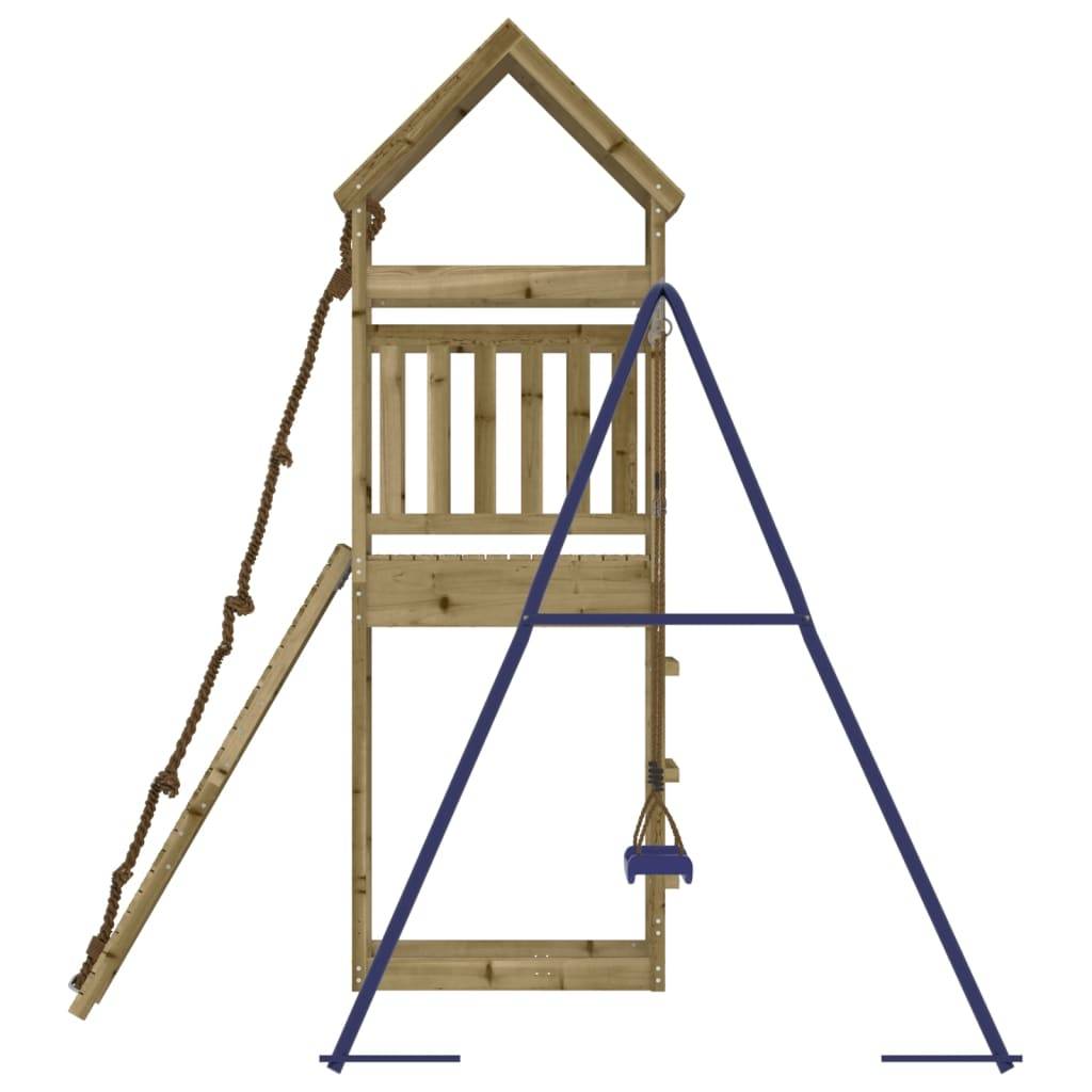 Helloshop26 - Aire de jeux d'extérieur balançoires toboggan portiques robuste jeux jardin 245 x 256 x 264 cm bois de pin imprégné - Imagen 5