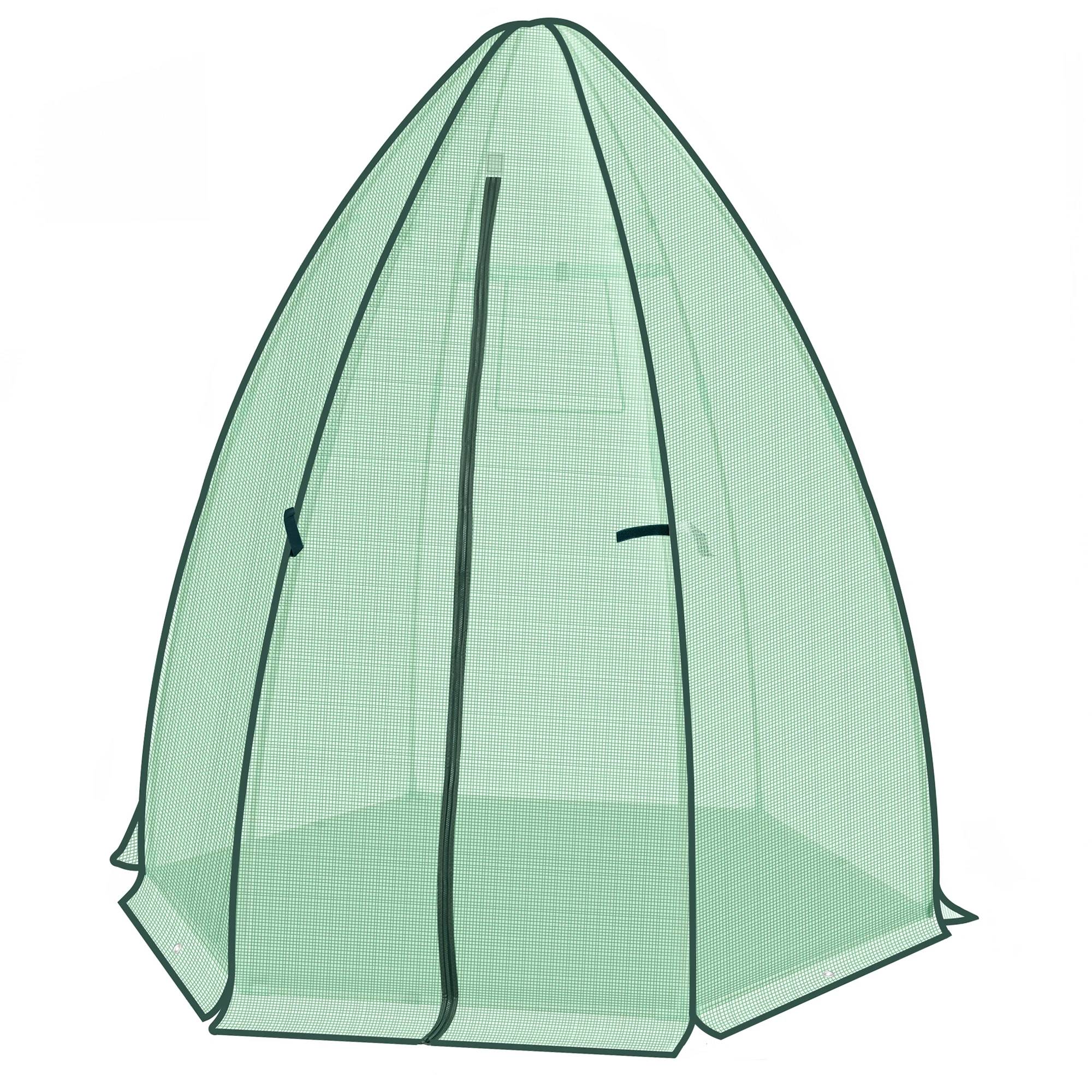 Serre à tomates en PE et acier pour jardin avec porte zippée 160x160x180cm Vert - ComfortXL Outdoor Living - Image 6