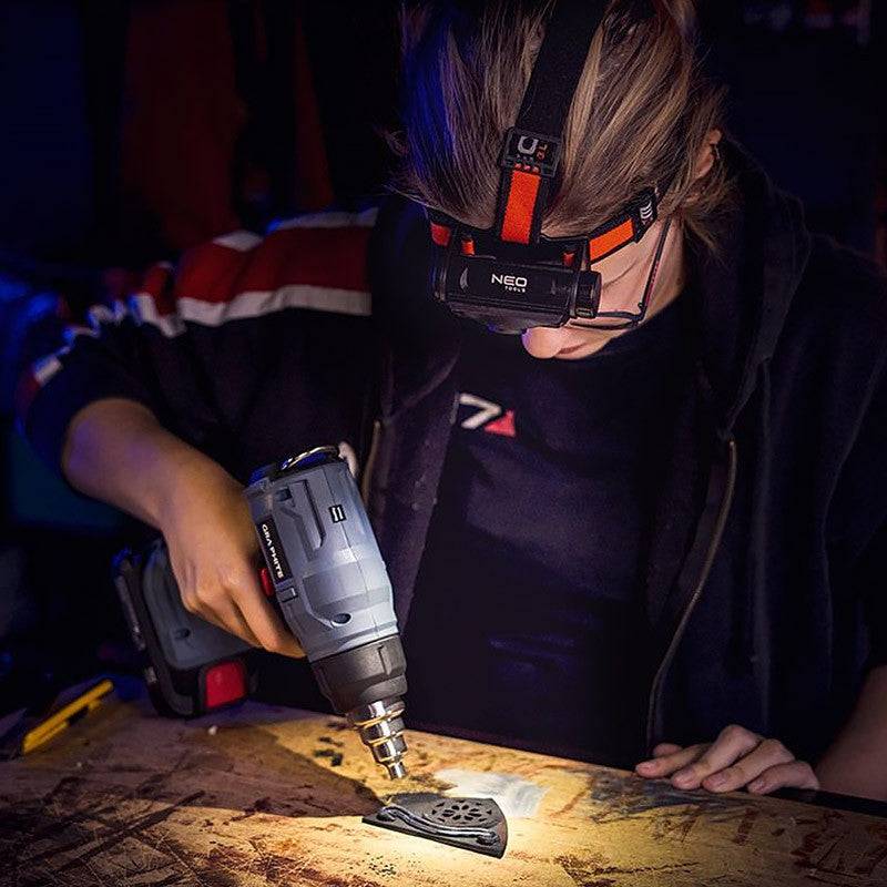 Neo Tools - Lampe frontale rechargeable NEO TOOLS 99-028 USB 1000LM CREE LED + LED Neo tools - Imagen 4